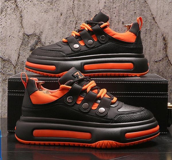 

classics style mens wedding dress party shoes fashion lac-up white breathable casual sneakers lightweight round toe thick bottom designer le, Black