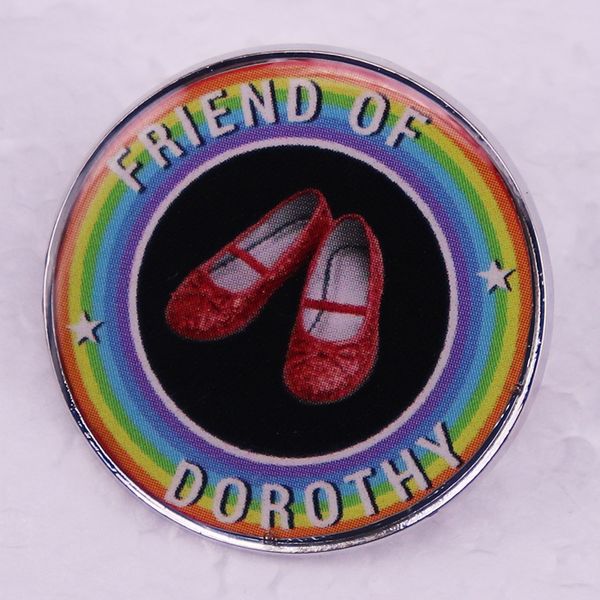 

friend of dorothy fod red shoes rainbow pride brooch cute anime movies games hard enamel pins collect metal cartoon brooch backpack hat bag, Blue
