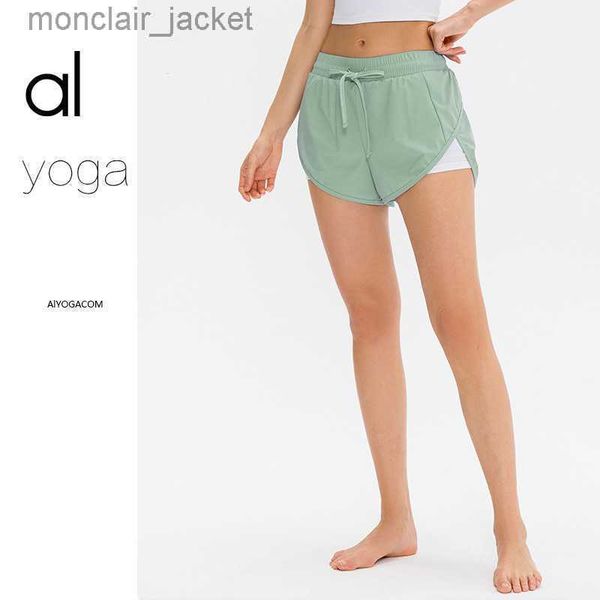 

designer alos yoga running three-point fitness shorts women's summer pants night running anti-light sports casual quick drying, White;black