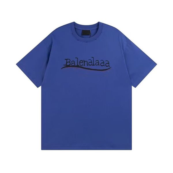 

2023 vintage t shirt men women cotton t-shirt tee cotton print all match wave crew neck oversized fit lovers paris 1917 balencaigaity desig, White;black