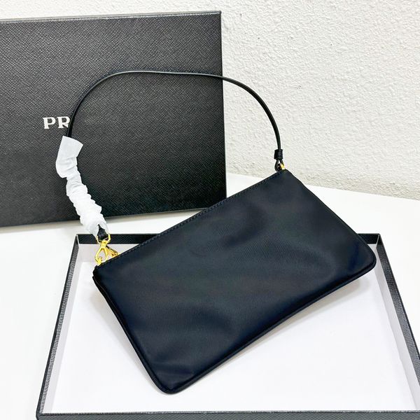 

nylon square simple black shoulder bag with gift box women designer wristlet purses