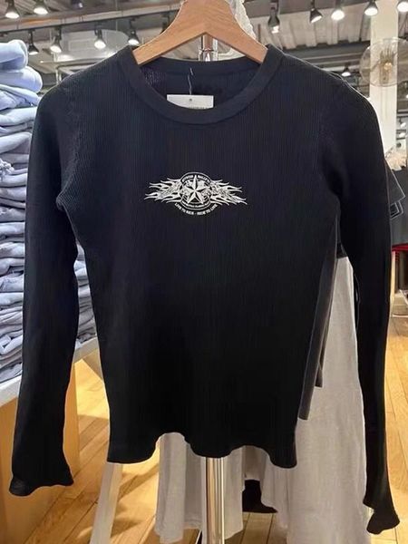 

women's t-shirt vintage graphic print slim t-shirts women summer o neck long sleeve waffle t shirt female casual streetwear y2k 230215, White