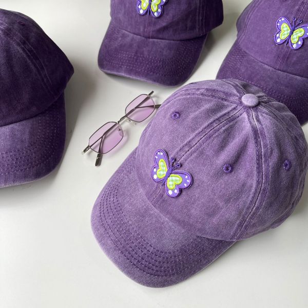 

ins cute old bow purple baseball cap female summer and korean cartoon soft japanese students cap tide, Blue;gray