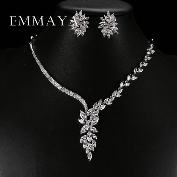 

wedding jewelry sets emmaya unique design choker necklace stud earrings bridal jewelry sets wedding accessories dropship 230215, Slivery;golden