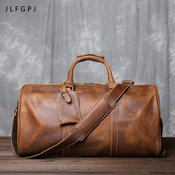 

bag organizer retro male carryon europe and america crazy horse leather travel layer cowhide large capacity single shoulder 230215, Blue;pink