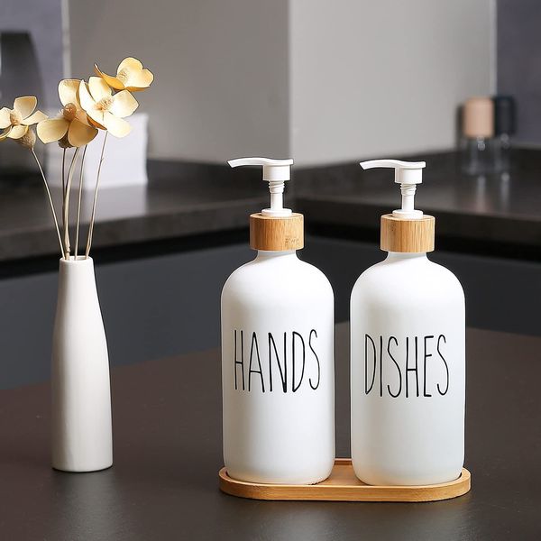 

wholesale bath tools 500ml empty glass bottles of liquid soap shampoo black and white large capacity l refillable bottle