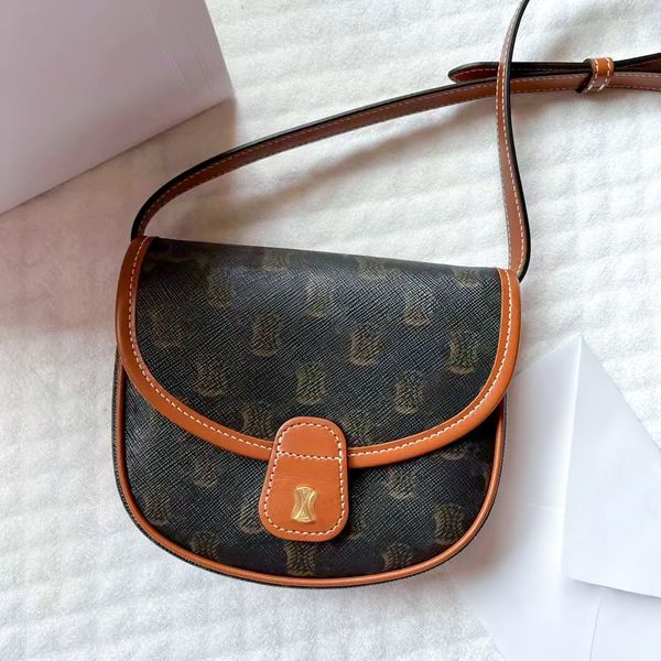 

women's flap luxury totes shoulder bag teen triomphe besace sign bags genuine leather designer clutch saddle bag straps celiny fashion