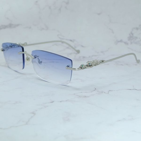 

sunglasses rhinestones sunglasses panther mens accessories rimless diamond vintage sun glasses fashion square shades eyewear gafas de sol 23, White;black