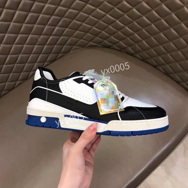 

2023 fashion men's tennis shoes fashion printed leather casual shoes for men's size38-44 rd221012, Black