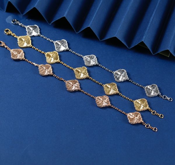 

four leaf clover bracelet for woman designer s925 silver bracelets gold silver mother of pearl green flower chain womens, Golden;silver
