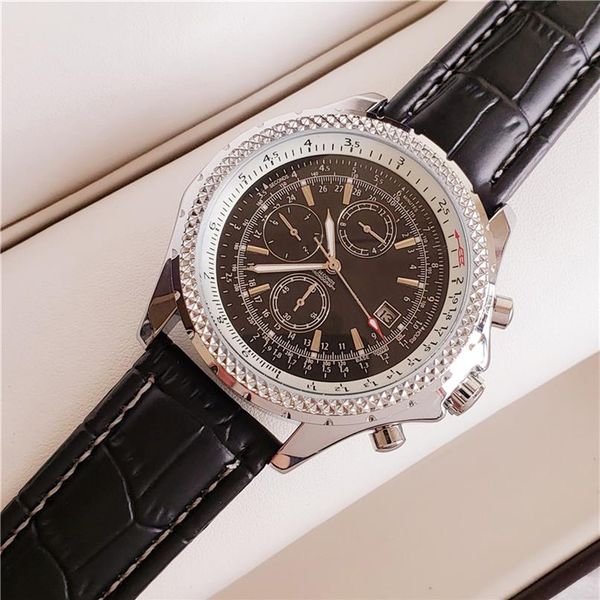 

luxury mens watches mechanical automatic movement all dial works designer watch leather strap gift for men watch217i, Slivery;brown
