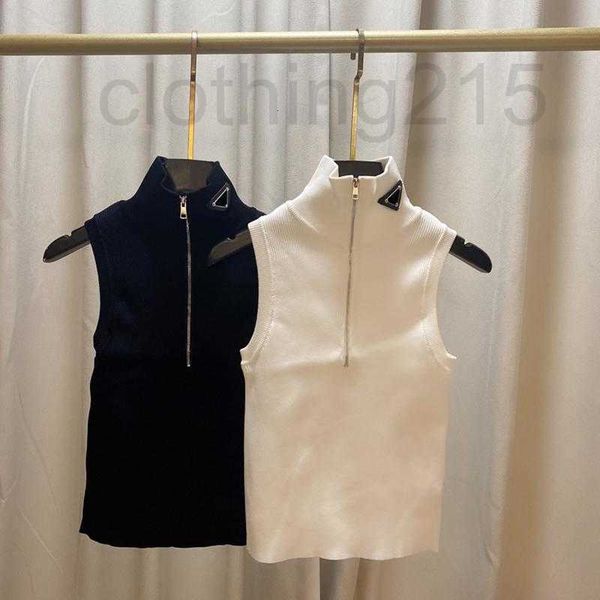 

women's vests designer women knits summer sleeveless triangle badge sweaters fashion tees womens tshirts lady pullover jumper 28km, Black;white