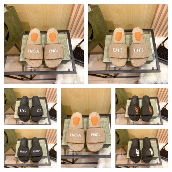 

2023 beach slippers double g jonit name designer women slipper pairs nf flat casual shoes lady leather pool slides outdoor sandals flip flop, Black