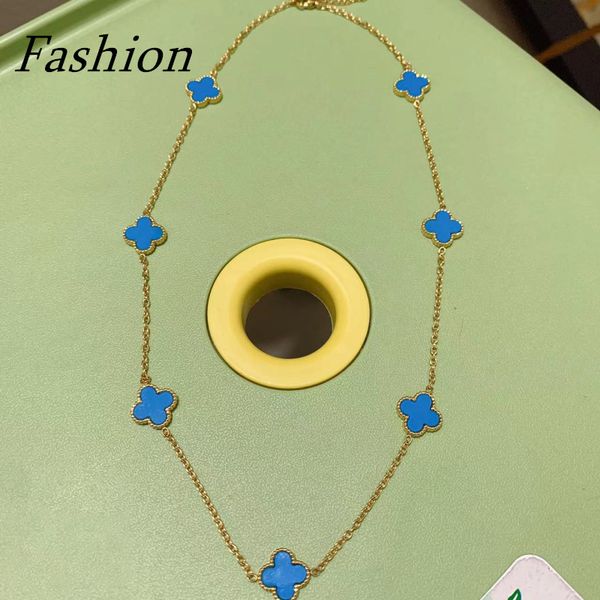 

designer design gold clover pendant necklace jewelry for women gift, Silver