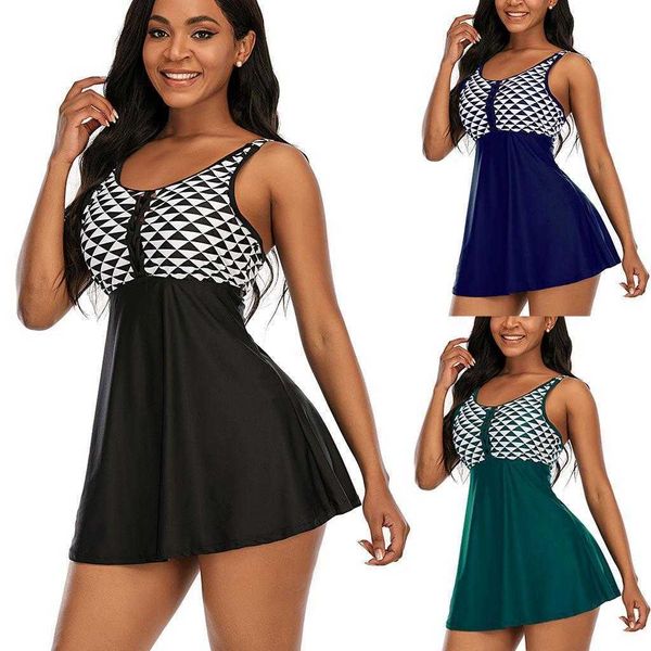 

plus sized skirt split triangle swimsuit slim fit and thin cover belly 2121, White;black