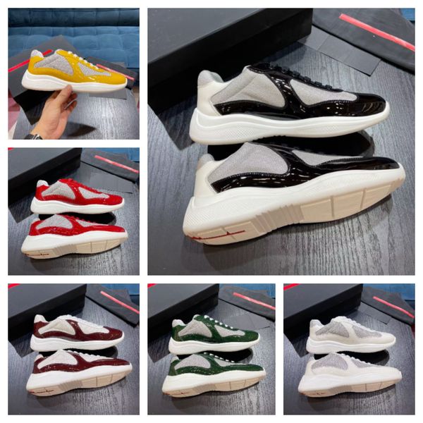 

2023 american cup casual shoes low sneaker mesh pvc patent leather fashion trainers americas sneakers walking shoe rubber sole fabric outdoo, Black