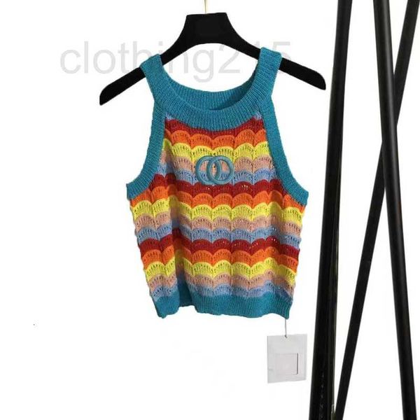 

women's tanks & camis designer sweaters womens knits designer t-shirt high-quality pattern short sleeve knitted women's vest suspe, White
