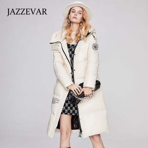 

women's vests jazzevar down jacket women's winter midlength section thickening 90 down explosionproof warm women 230215, Black;white