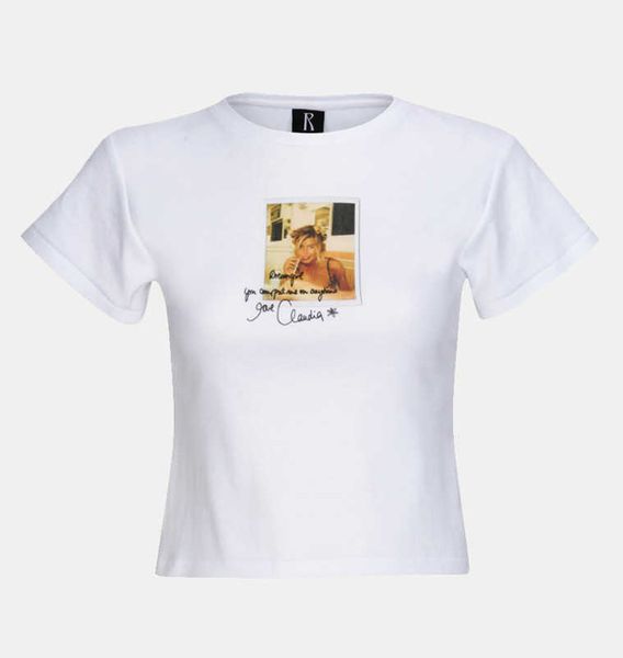 

realisation par women designer t shirt fashion digital printed stretch tee lady t-shirt polos, White