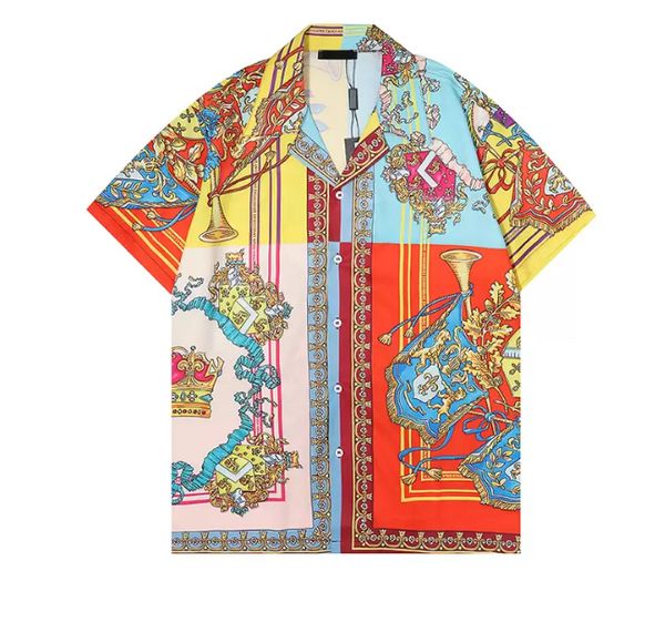 

2023 designer shirt beach shorts mens fashion letter printing bowling shirt casual shirt mens short sleeve hawaiian dress shirt asian size, White;black