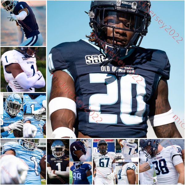 

custom stitched old dominion monarchs jersey tyran hunt jordon bly keyshawn hunter curtis nixon ii jahaad scales elijah davis mens old domin, Black