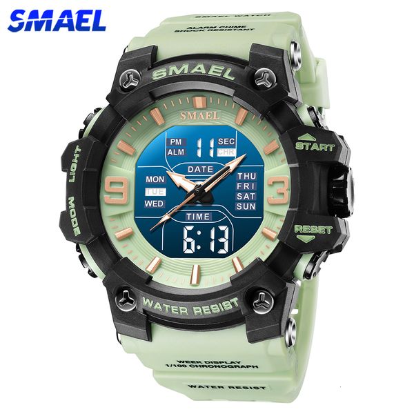 

wristwatches samel sport style men digital watch shock military watches dual display waterproof army time quartz wristwatch male sports cloc, Slivery;brown