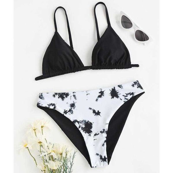 

girls solid color two piece cute swimsuit split bikini two piece set summer beach, Blue