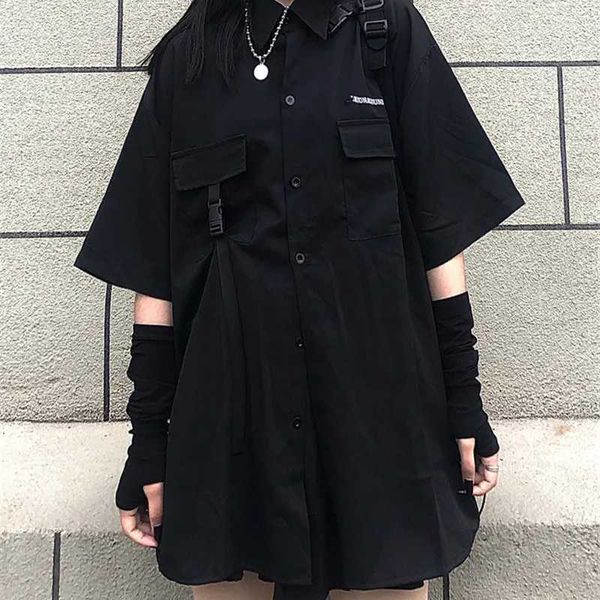 

skirts single / set summer korean versatile dark loose bf shirt women fashion two piece set skirt jupe dropshipping l230215, Black