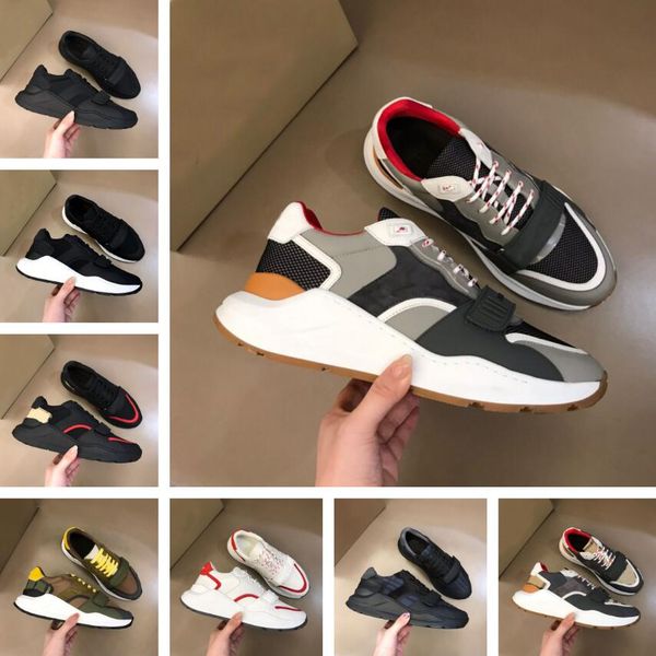 

famous grid men sneakers brand design shoes low-trainers mesh rubber sole runner sports man skateboard walking eu35-46 original box, Black