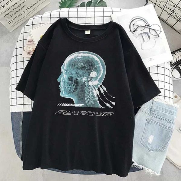

women's t-shirt 23 new styles of ribs perspective printing hedging loose gothic style shortsleeved tshirt women's shirt oversized, White