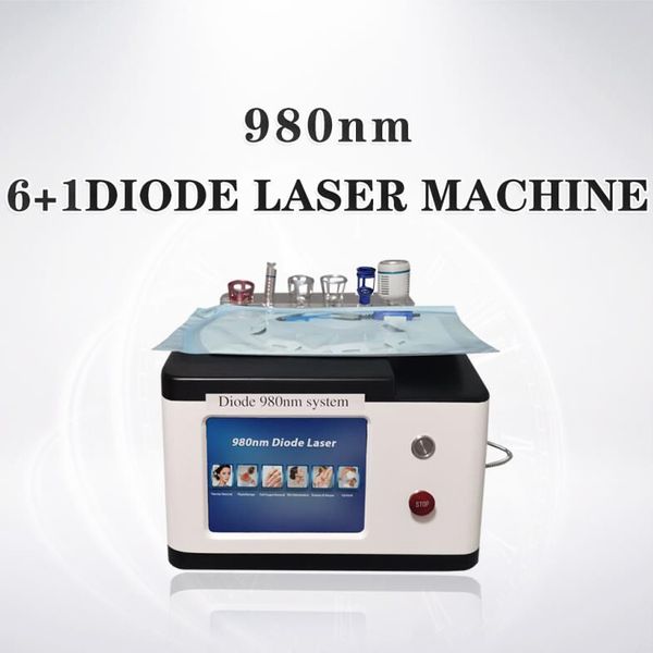 

980nm diode laser vein removal machine 6 in 1 pain relief skin rejuvenation spider vein removal nail fungus treatment, Black