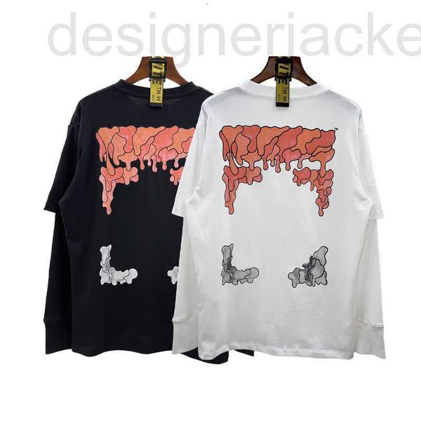 

men's hoodies & sweatshirts designer and autumn spring pullover 100% cotton flame dissolution gradient high-definition printing fake tw, Black
