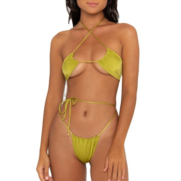 

women's swimwear olive green bikini summer swimsuit women swimwear bathing suit 2023 230215, White;black