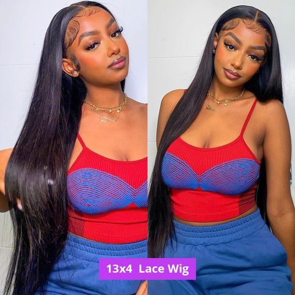 

inch bone straight lace front human hair wigs brazilian lace frontal straight l for women, Black