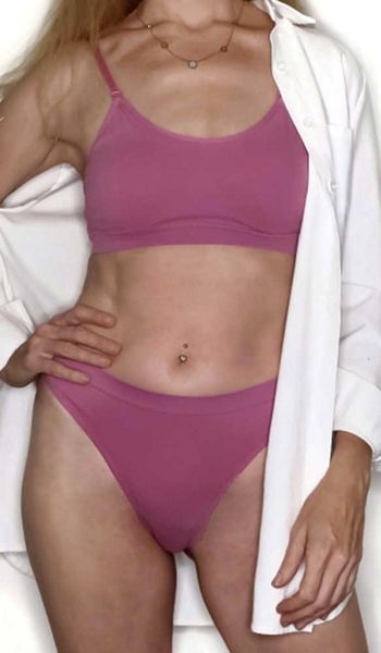 

acelandy-women seamless bra set low waist thong panties wire lingerie brassiere candy color bralette underwear, Red;black