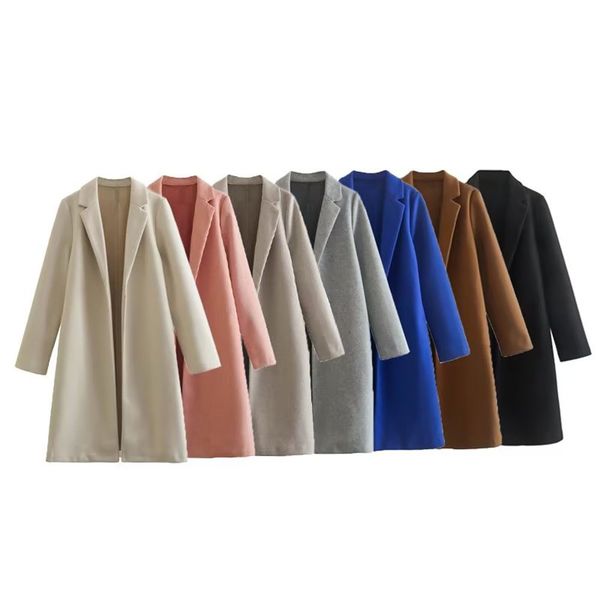 

women's jacket 2023 winter fashion multicolor woolen jacket coat vintage long sleeve female outerwear chic 230215, Black;brown