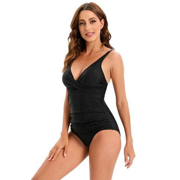 

triangle one piece swimsuit womens shoulder pleated backless, White;black