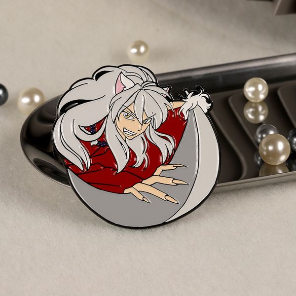 

inuyasha sesshoumaru metal badge pins metal badge decoration, Gray