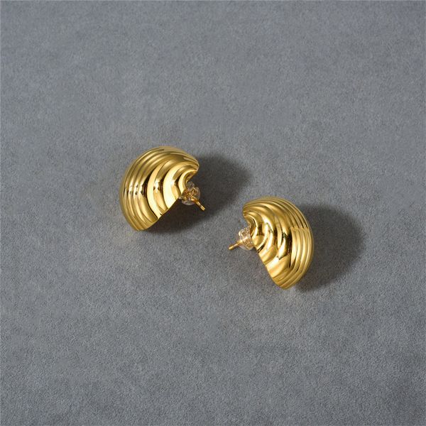 

french vintage stud vertical hollow s925 silver needle earrings fashionable commuting temperament cool personality female accessories, Golden;silver