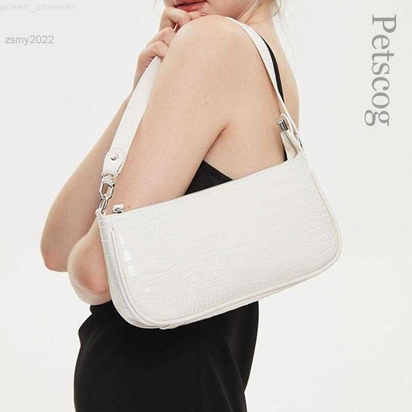 

petscog luxury stone pattern women's bag 2022 trend pu leather zipper casual underarm bags designer elegant handbags bolso mujer