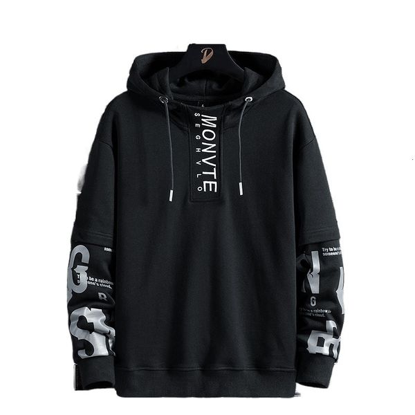 

men's hoodies sweatshirts single road mens techwear hoodies men patchwork sweatshirt male harajuku japanese streetwear hip hop black ho