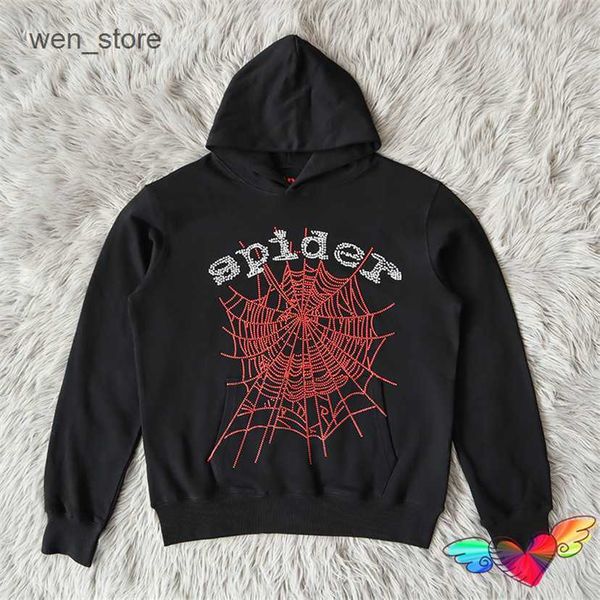 

spider men's hoodies sweatshirts 2022 red web sp5der men women particles foam print 1 quality spider hip hop young thug 555555 ruw7, Black