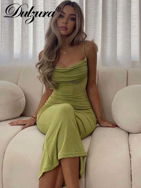 

casual dresses dulzura lace up strap backless midi dress solid bodycon party club elegant festival clothing 2022 summer evening birthday t23, Black;gray