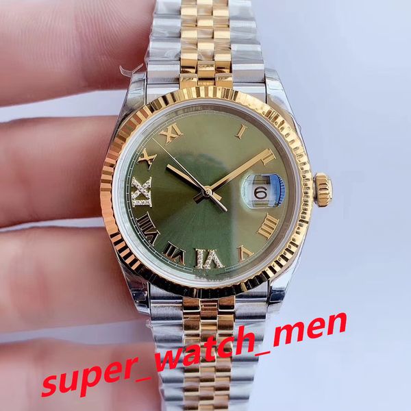 

12 style ew men watch 36mm thick 11.7mm with 3235 movement sapphire mirror luminous 904 steel case strap water resistant 126233 multi-color, Slivery;brown