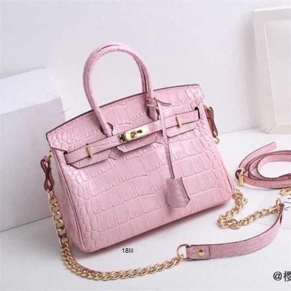 

designer birkin herme handbags crocodile pattern leather womens new fashion versatile atmosphere hand chain single shoulder diagonal