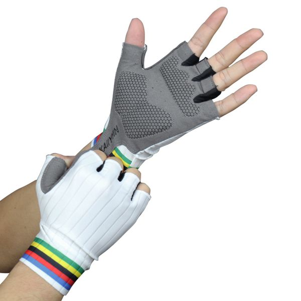 

fingerless gloves sports aero cycling gloves men women five color bike gloves luvas guantes ciclismo 230214, Blue;gray