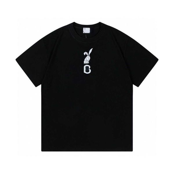 

bu men's plus size tees t shirt designer shirts rabbit print luxury t-shirts round neck short-sleeved summer hoodie men and women loose, White
