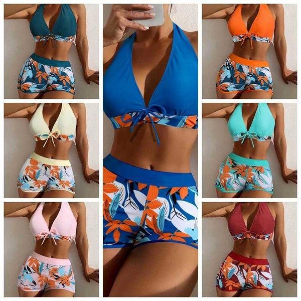 

23 european womens pure color bikini printed wholesale, White;black