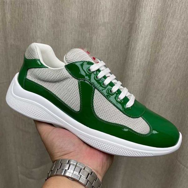 

men america's cup xl leather sneakers patent flat trainers black mesh lace-up casual shoes outdoor runner mkjl{category}, Red;white