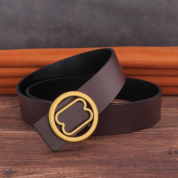 

men premium cowhide belt fashion vintage letter b round buckle business formal belts width 3.8cm r brand belt, Black;brown